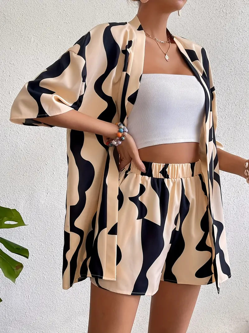 Striped Women's Two-Piece Summer Set